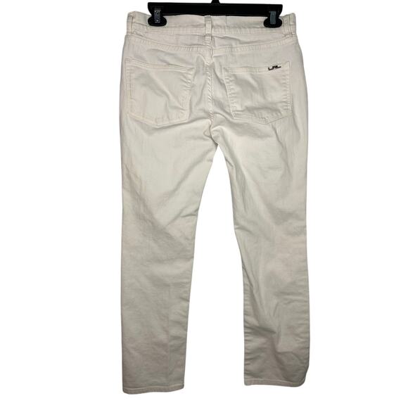 LRL Lauren Jeans Co. White Denim Women's Size 4 Stretch Straight Leg Polo RL - Picture 3 of 8